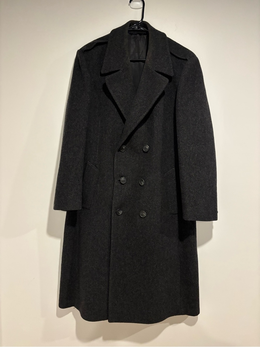 Vintage London Fog 100% Wool Double Breasted Over Coat Size Large